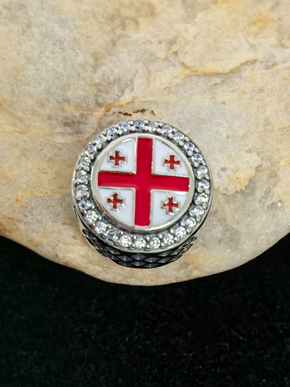 Pandora Georgia Flag Charm pendant, S925 Silver Jewelry